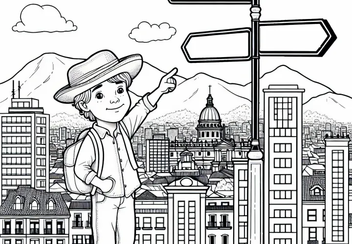 Unduh dan warnai gambar mewarnai Santiago de Chile secara gratis