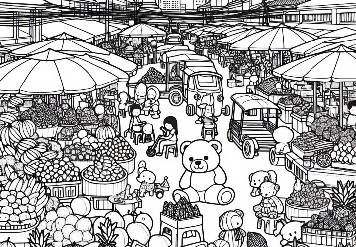 Bangkok Straßenmarkt Ausmalbild Kostenlos Bangkok Straßenmarkt Ausmalbild Kostenlos