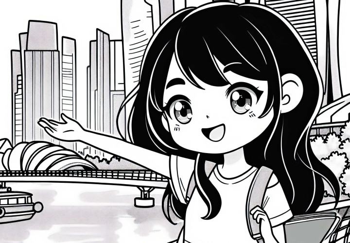 Singapur Marina Bay Sands Gebäude – Ausmalbild Gratis Singapur Marina Bay Sands Gebäude – Ausmalbild Gratis