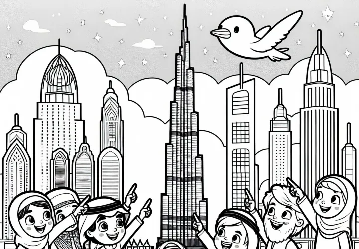 Gambar Pewarnaan Burj Khalifa Dubai Gratis