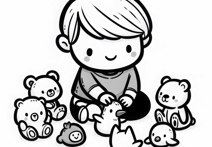 Gyerekek rendelik el a plüssállatokat: Ingyenes színező sablon