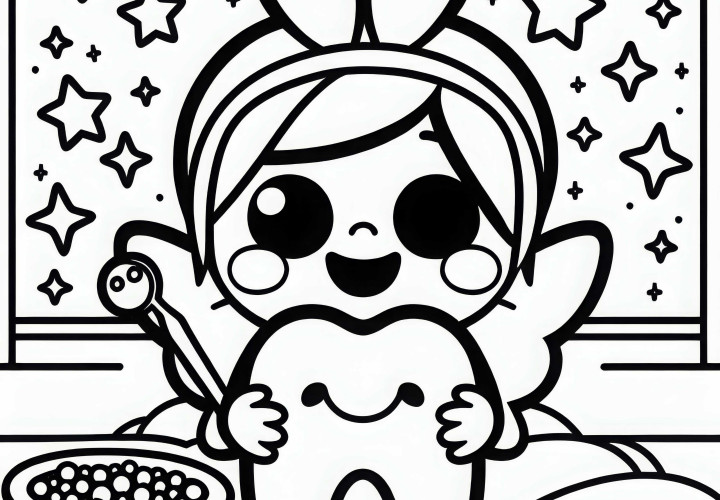 Desenho para colorir da Fada do Dente gratuito para imprimir e colorir