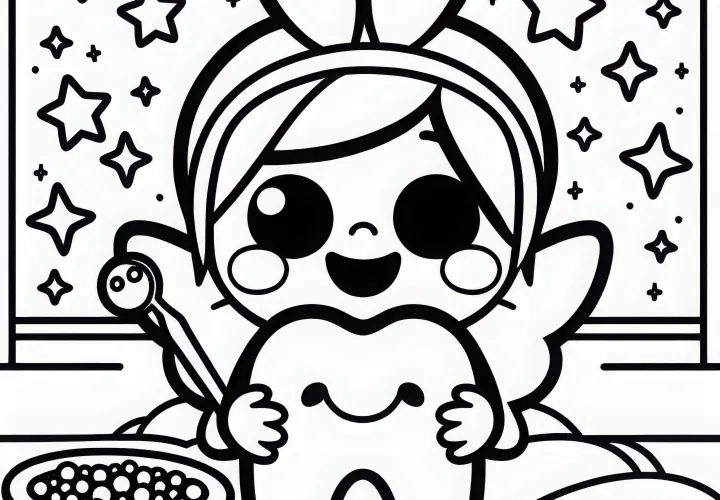 Desenho para colorir da Fada do Dente gratuito para imprimir e colorir