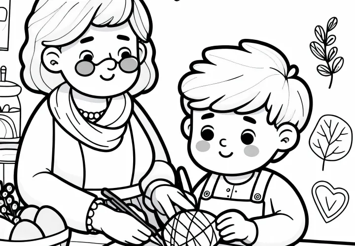 A gyerek nagymamával barkácsol – Ajándék színezőlap ingyenesen
