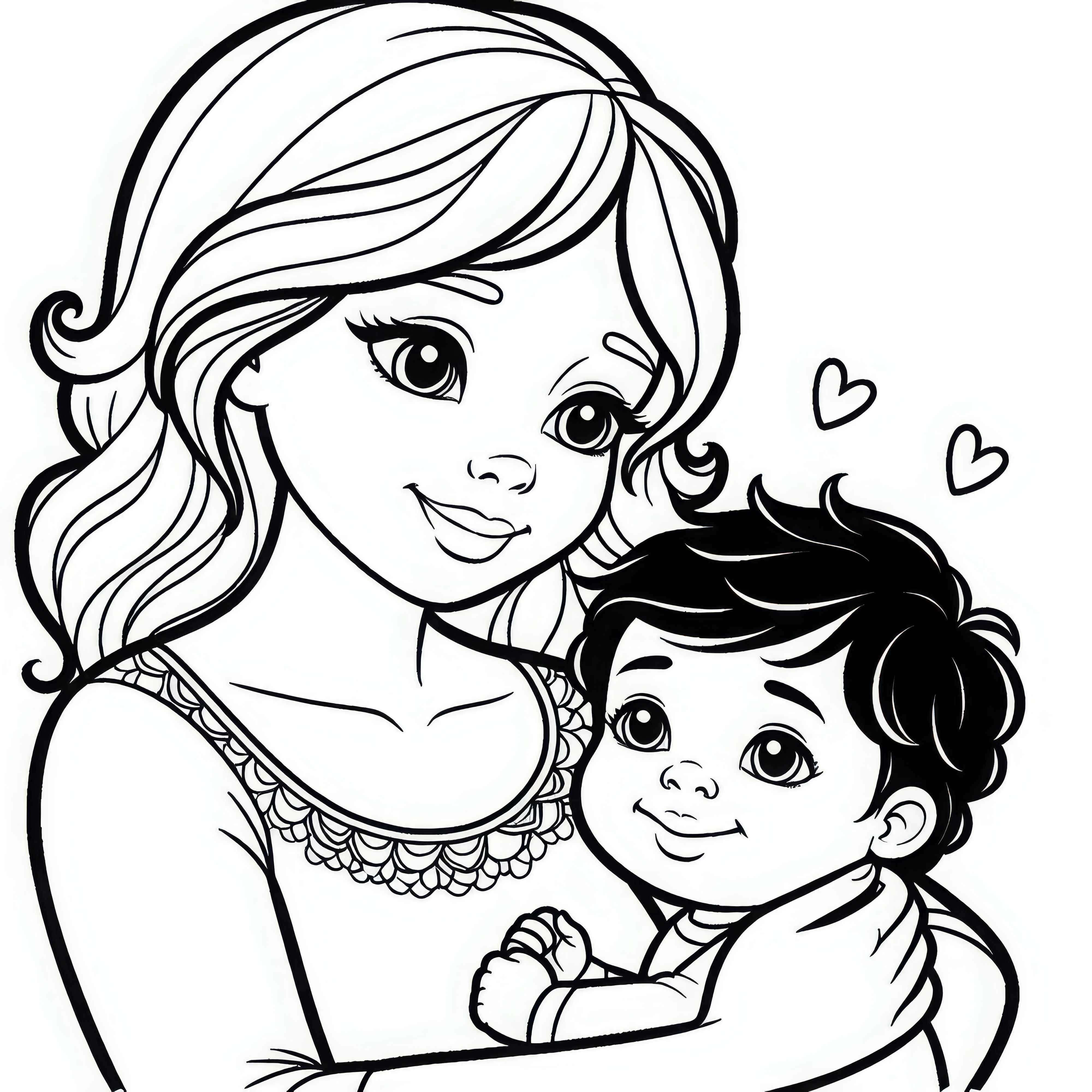 Çocuk annesi tarafından kucaklanıyor - Sarılma Zamanı Boyama Sayfası ücretsiz