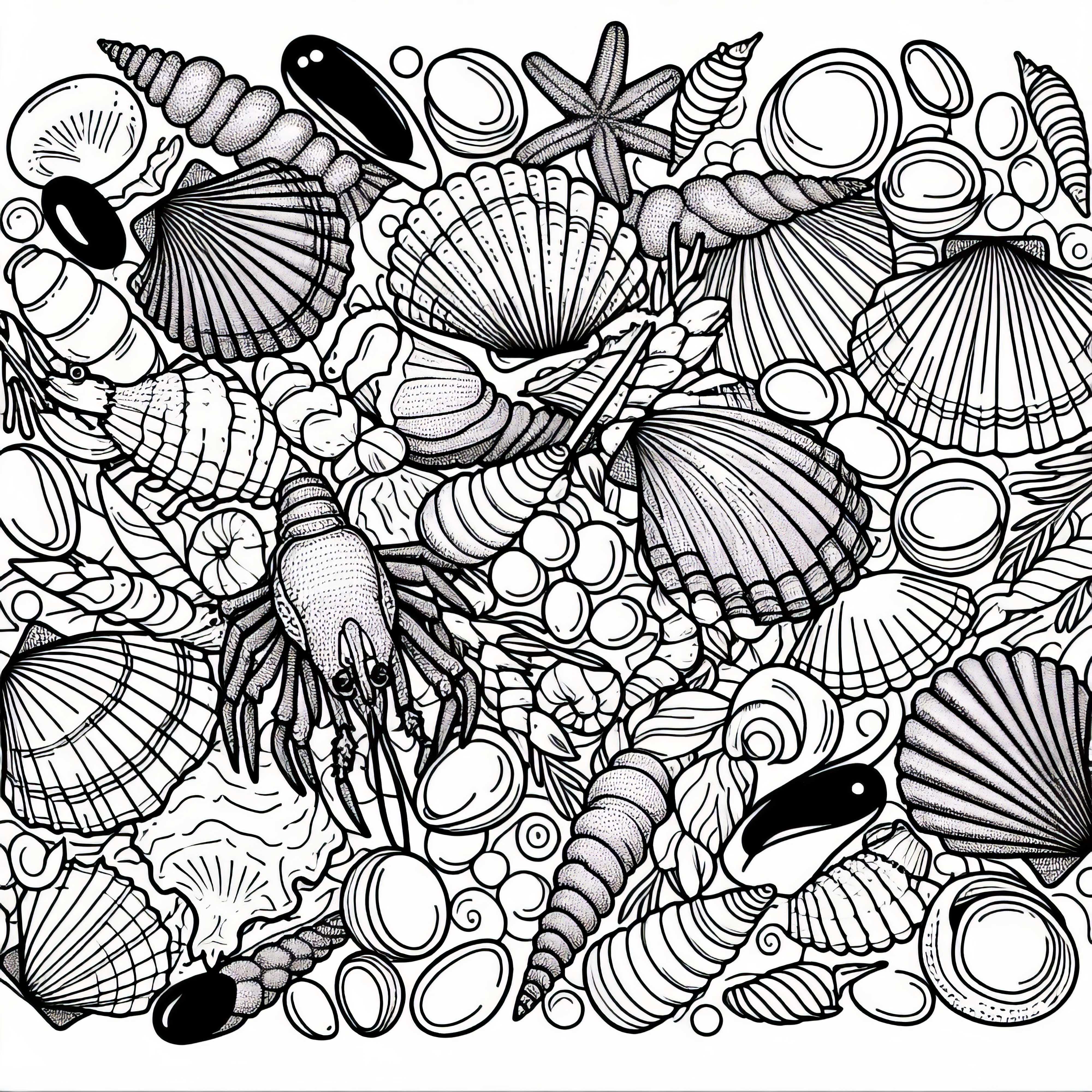 Шаблон для раскрашивания ракушек для закуски – Доступно бесплатно Шаблон для раскраски ракушек для закуски - Доступно бесплатно