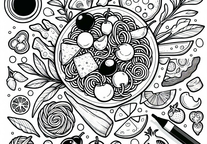 Антипасти раскраска: Закуска бесплатно