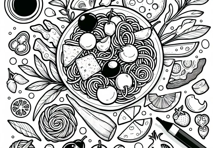 Антипасти раскраска: Закуска бесплатно