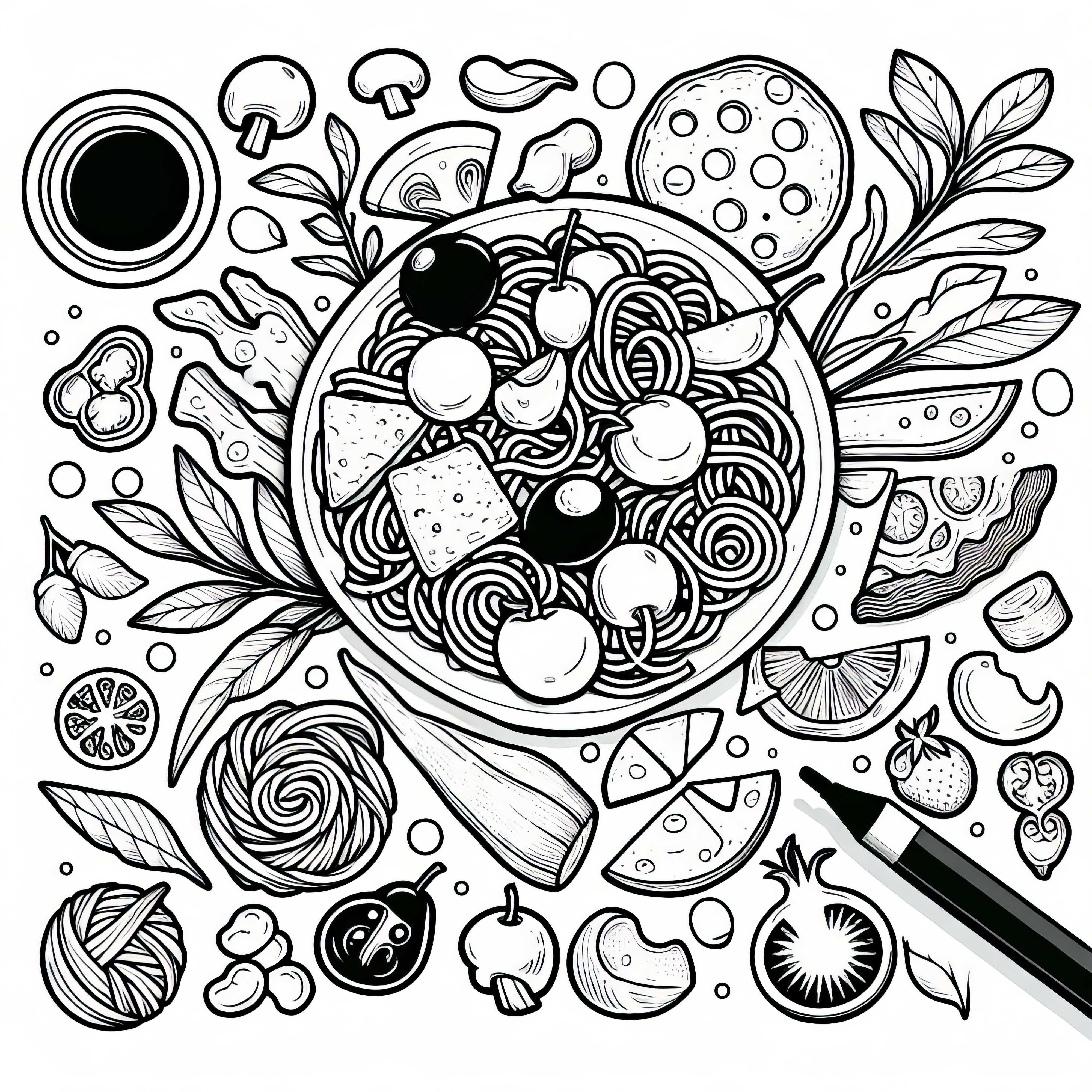 Антипасти раскраска: Закуска бесплатно Антипасти раскраска: Закуска бесплатно