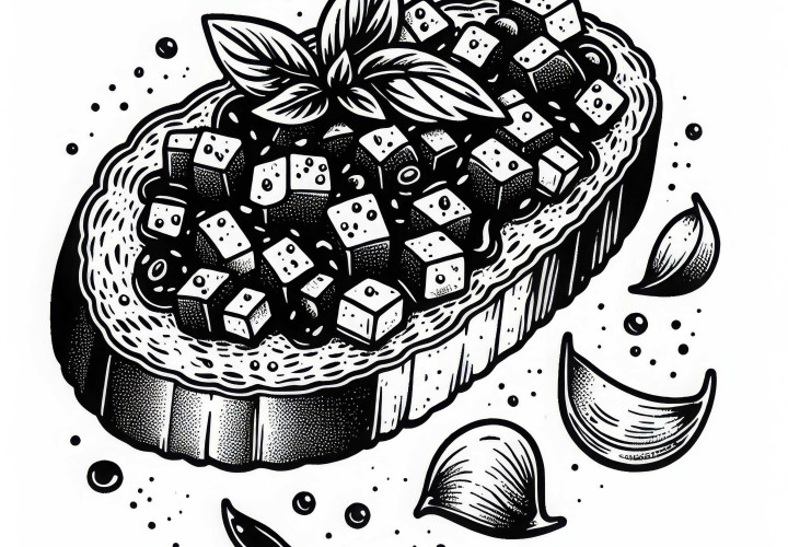 Бесплатная раскраска брускетты как закуски