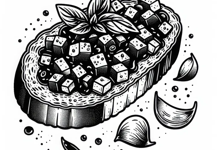 Бесплатная раскраска брускетты как закуски