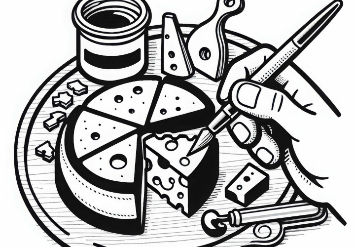 Сыры как раскраски для закусок - скачайте бесплатно