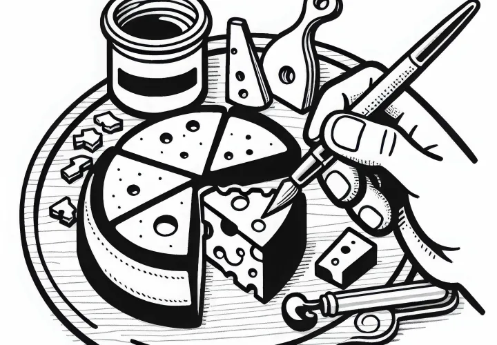 Сыры как раскраски для закусок - скачайте бесплатно