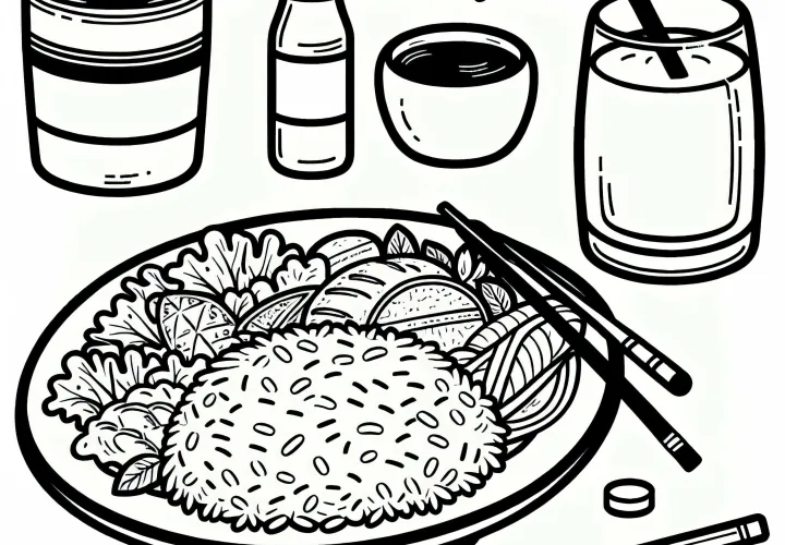 Рис как гарнир к еде – Бесплатная раскраска