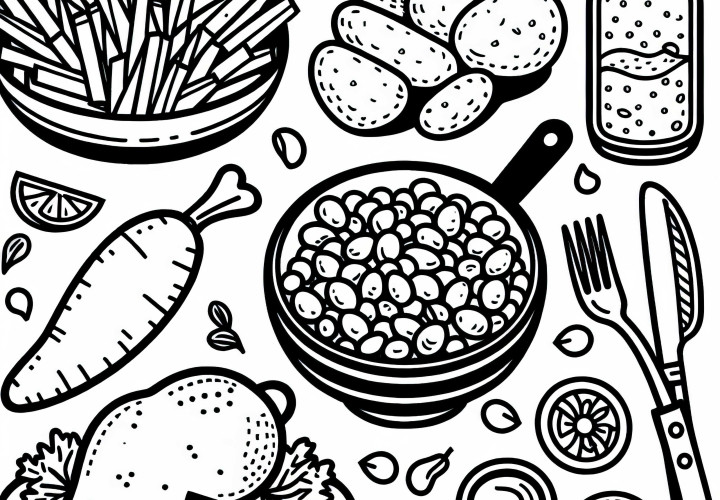 Potatoes as a side dish for meals - Free coloring page