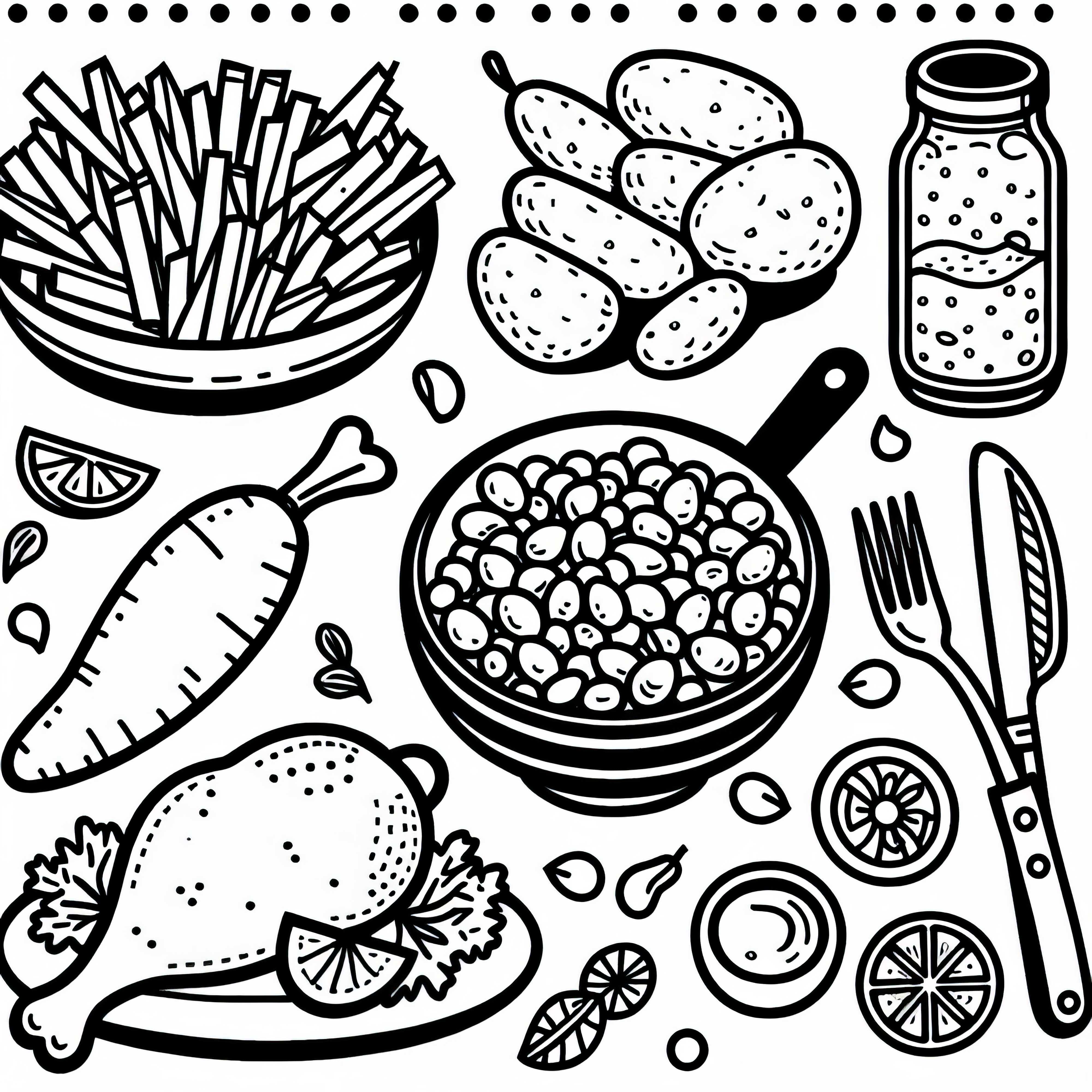 Potatoes as a side dish for meals - Free coloring page Potatoes as a side dish for meals - Free coloring page