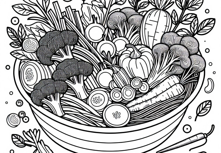 Vegetables as a side dish for meals – Coloring page free