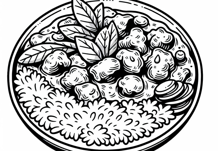 Curry comme plat principal coloriage gratuit