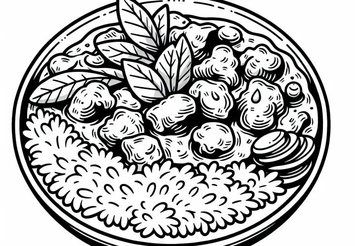 Карри как основное блюдо Раскраска Бесплатно