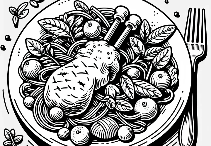 Баранина как основное блюдо Раскраска Бесплатно