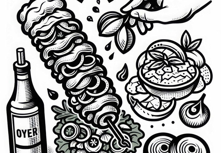 Döner en plat principal coloriage gratuit