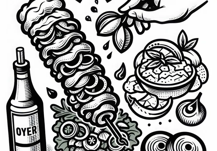 Бесплатная раскраска донера в качестве основного блюда