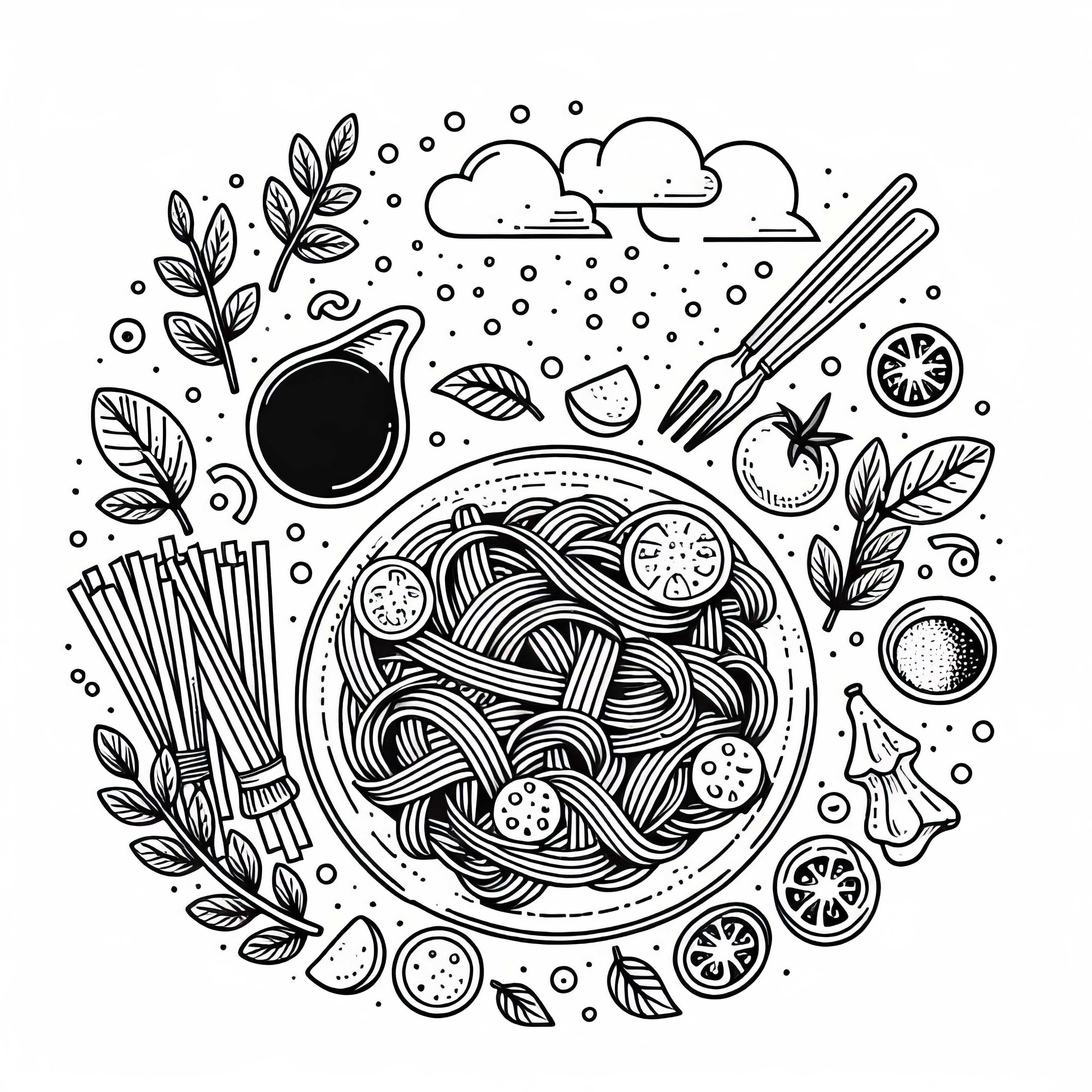 Image à colorier de pâtes en plat principal – Téléchargez gratuitement Dessin à colorier de pâtes en plat principal – Téléchargez gratuitement