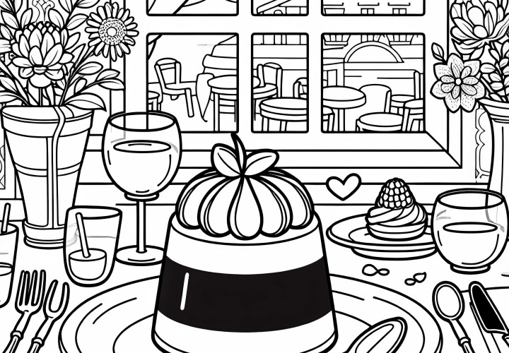 Panna Cotta en tant que dessin à colorier gratuit