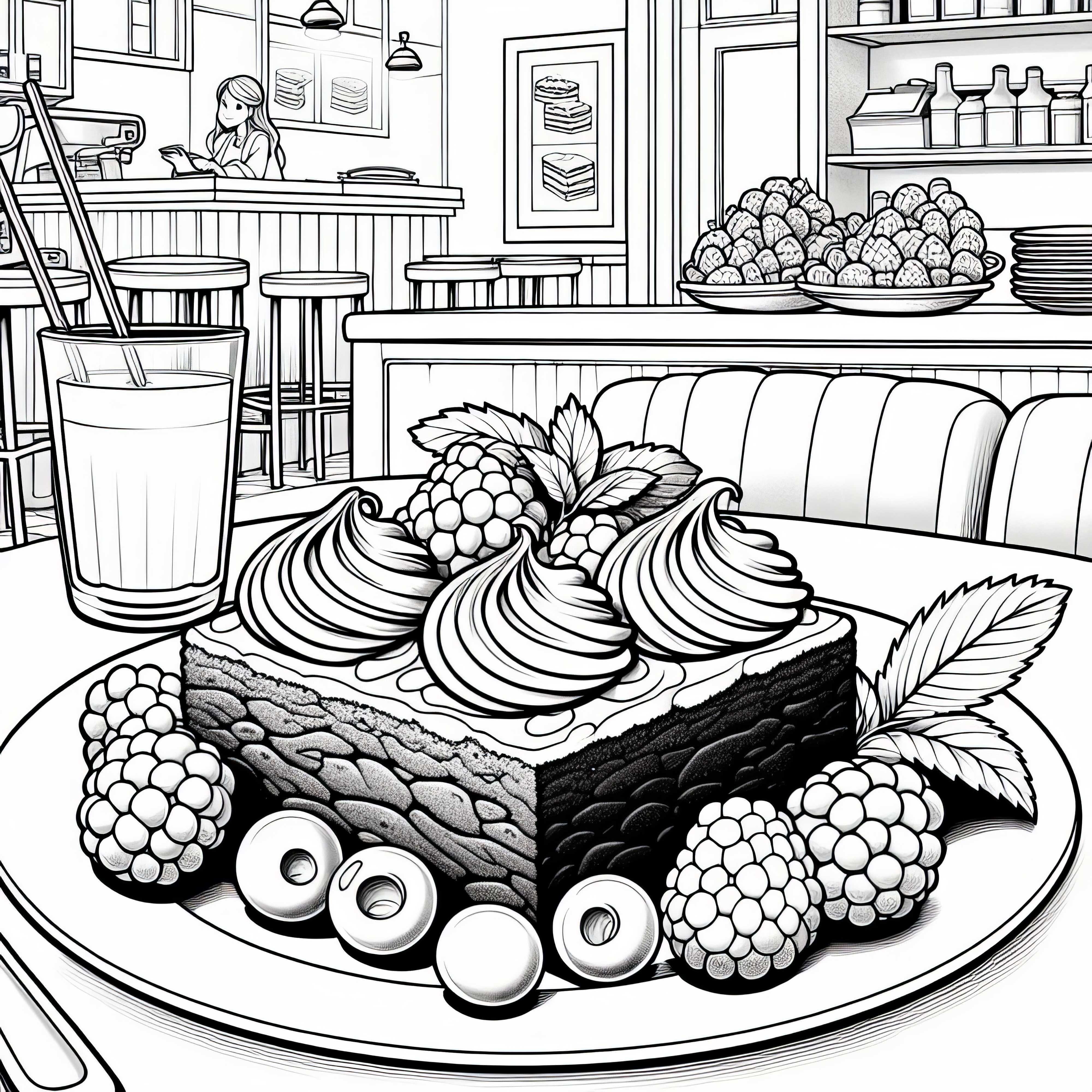 Brownies en dessert : Dessin à colorier gratuit