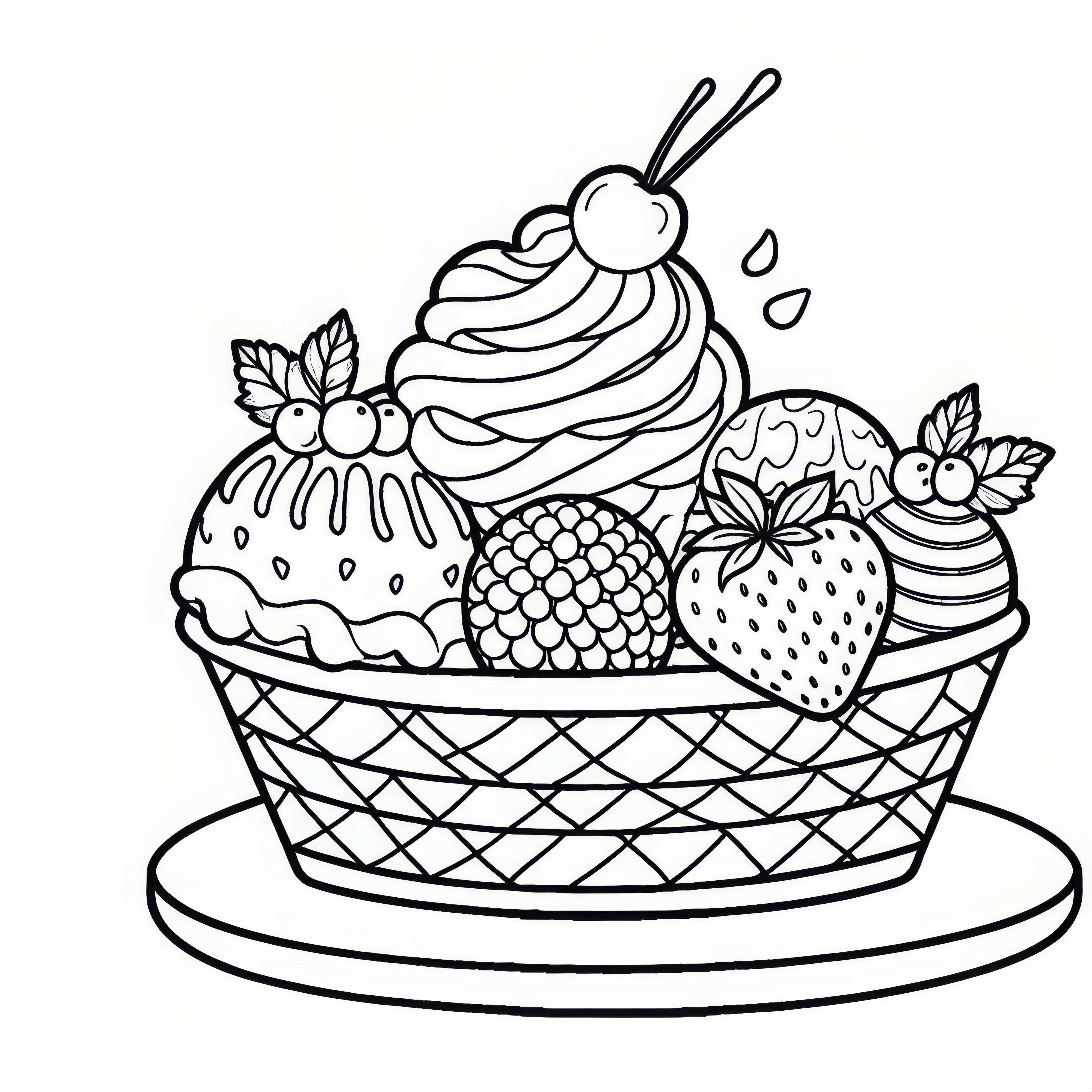 Glace en dessert – Modèle à colorier et à télécharger