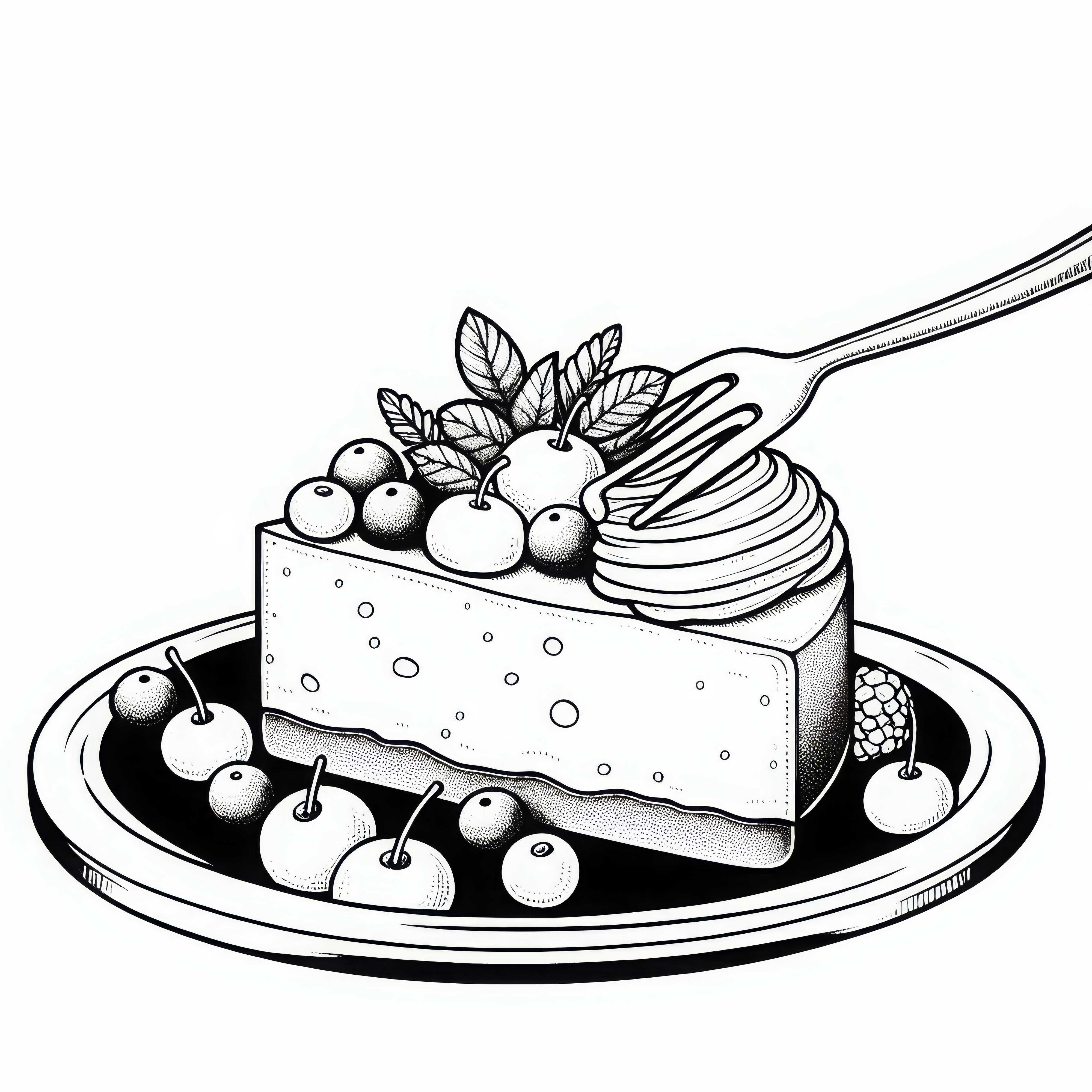 Cheesecake en tant que dessert - Télécharger gratuitement et colorier en ligne