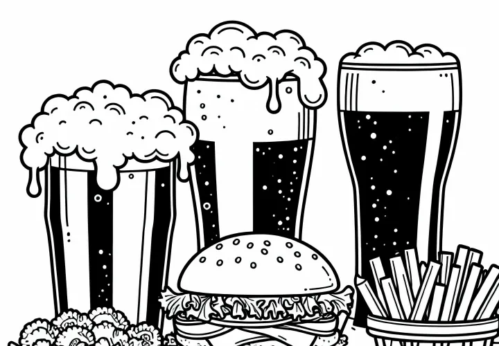 Раскраска пива как напитка к еде – Бесплатное изображение для скачивания