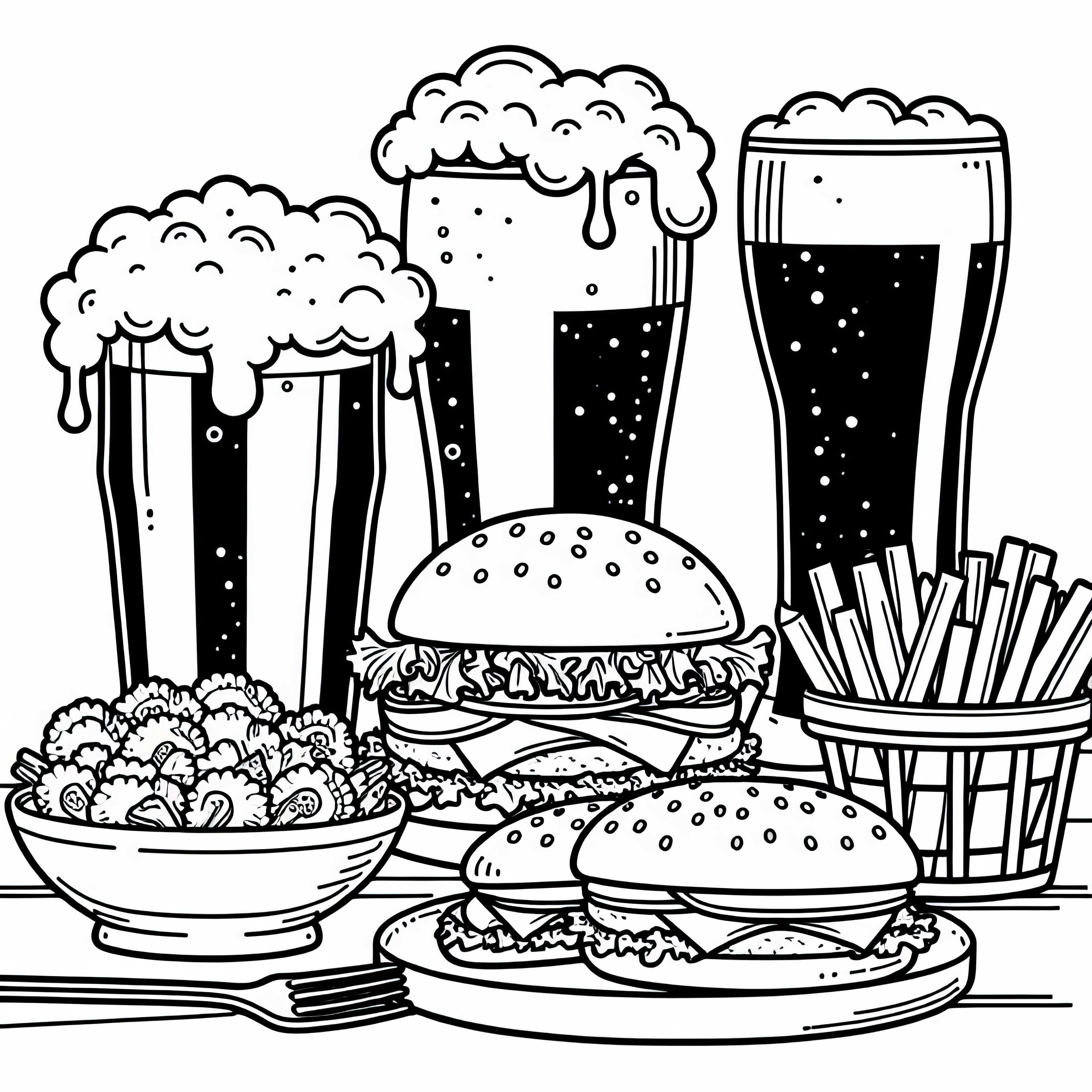 Раскраска с изображением пива как напитка к еде - Бесплатное изображение для загрузки Раскраска с изображением пива как напитка к еде – Бесплатное изображение для загрузки