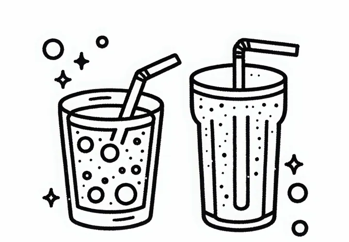 Безалкогольные напитки как напиток к еде – Бесплатная раскраска