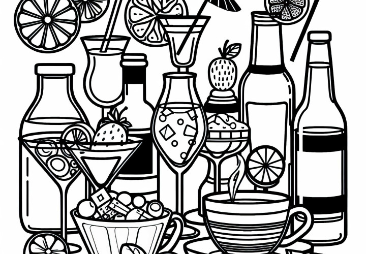 Коктейли как напитки к еде – бесплатный раскраски