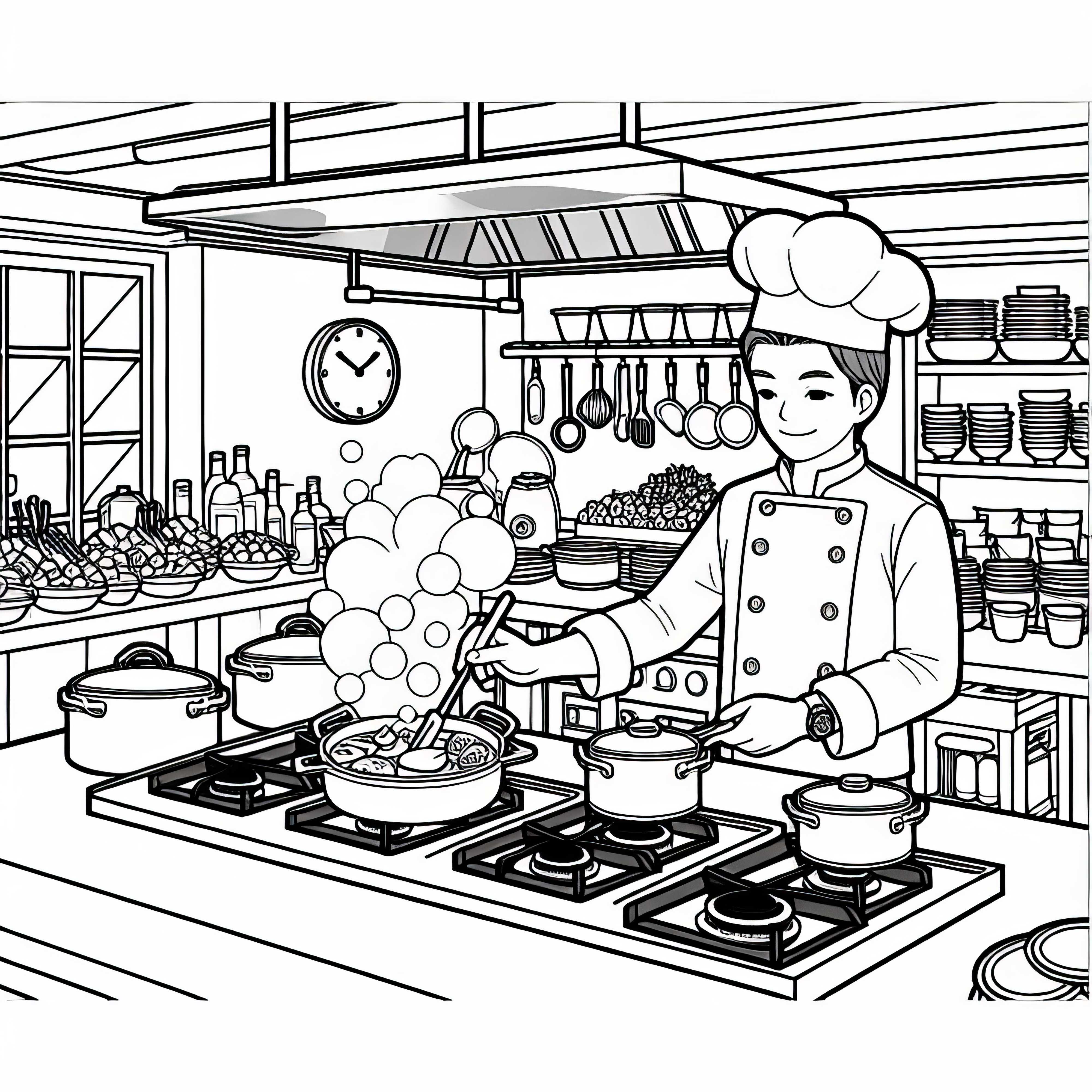 Раскраска из кухни ресторана – Бесплатная загрузка