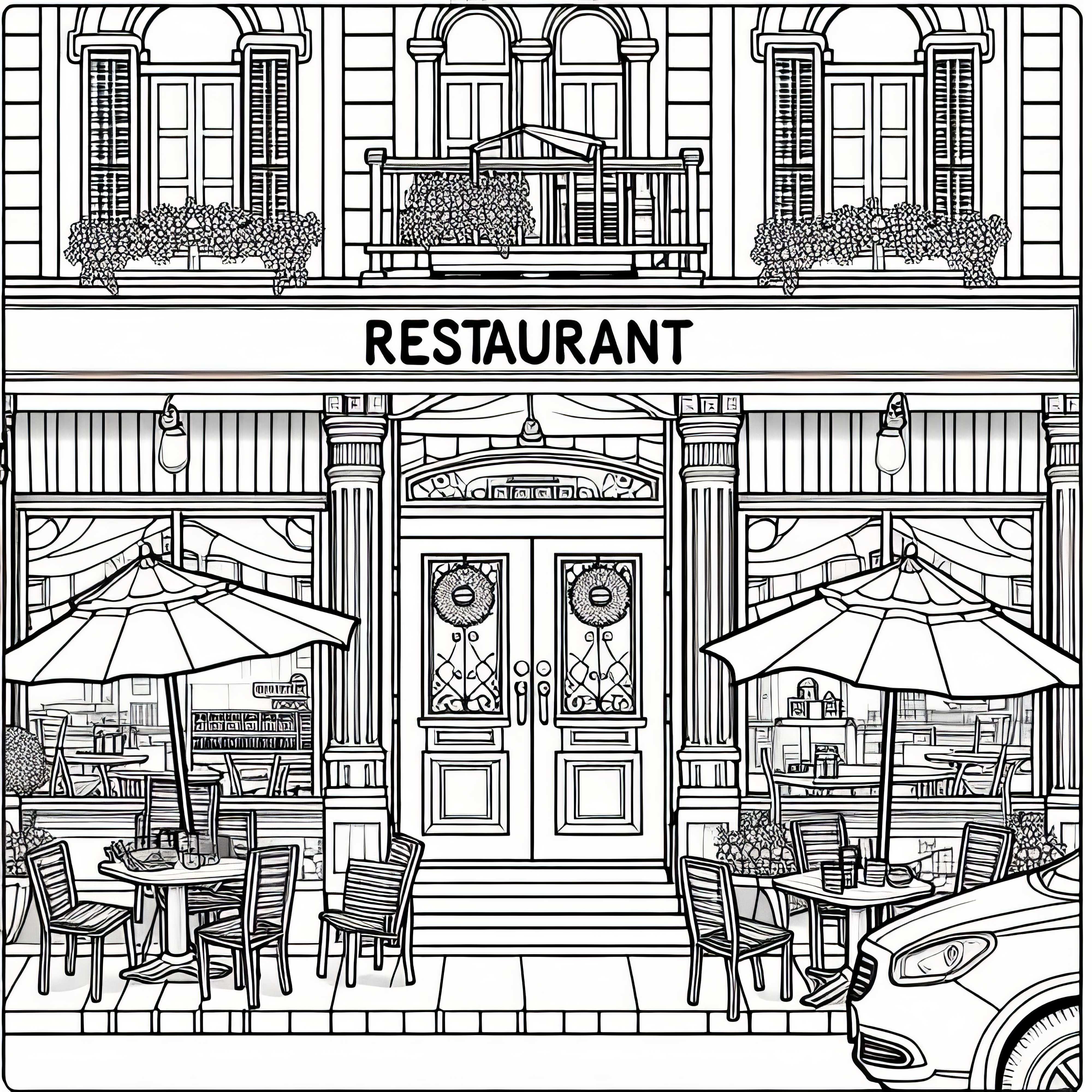 Рисунок ресторана снаружи для раскраски бесплатно – Скачайте сейчас и раскрашивайте онлайн Рисунок ресторана снаружи для раскрашивания бесплатно – Скачайте сейчас и раскрашивайте онлайн