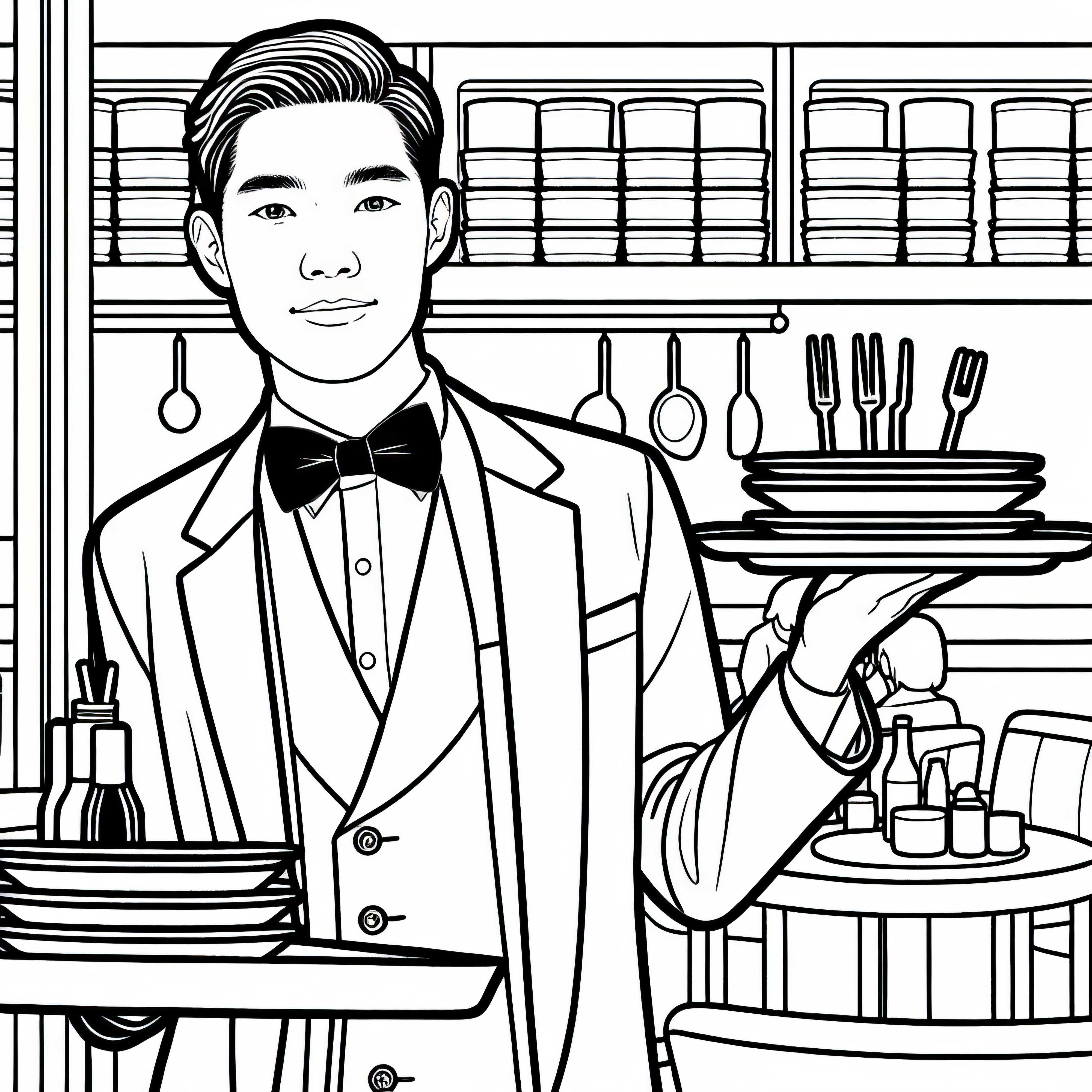 Раскраска с обслуживанием в ресторане - Бесплатное предложение для загрузки Раскраска с обслуживанием в ресторане - Бесплатное предложение для скачивания