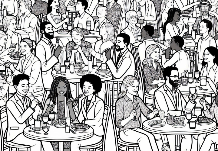 Раскраска гостей в ресторане – Скачивайте бесплатно