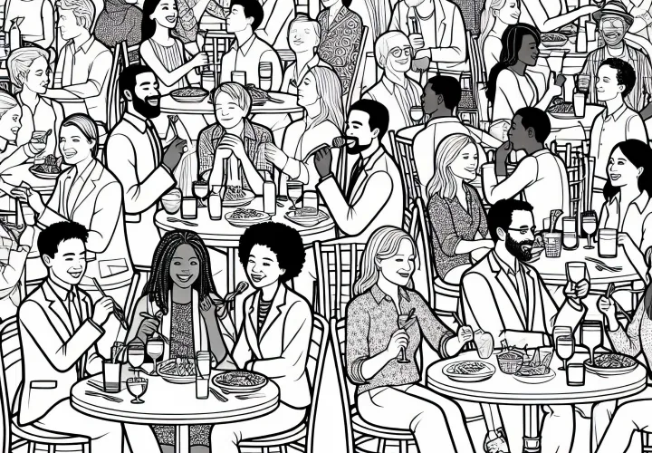 Раскраска гостей в ресторане – Скачивайте бесплатно