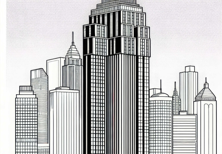 High-rise coloring page free
