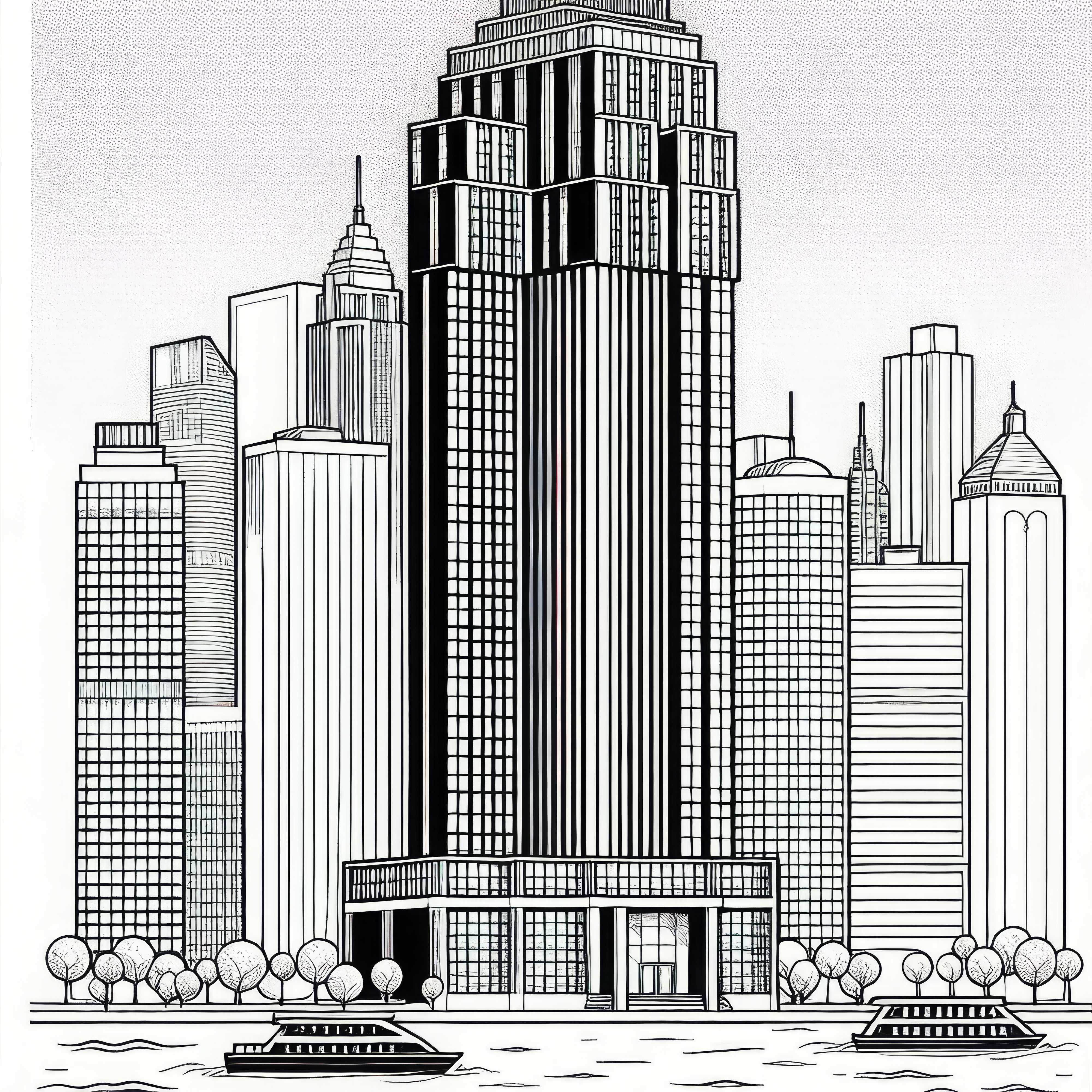Skyscraper Coloring Page Free