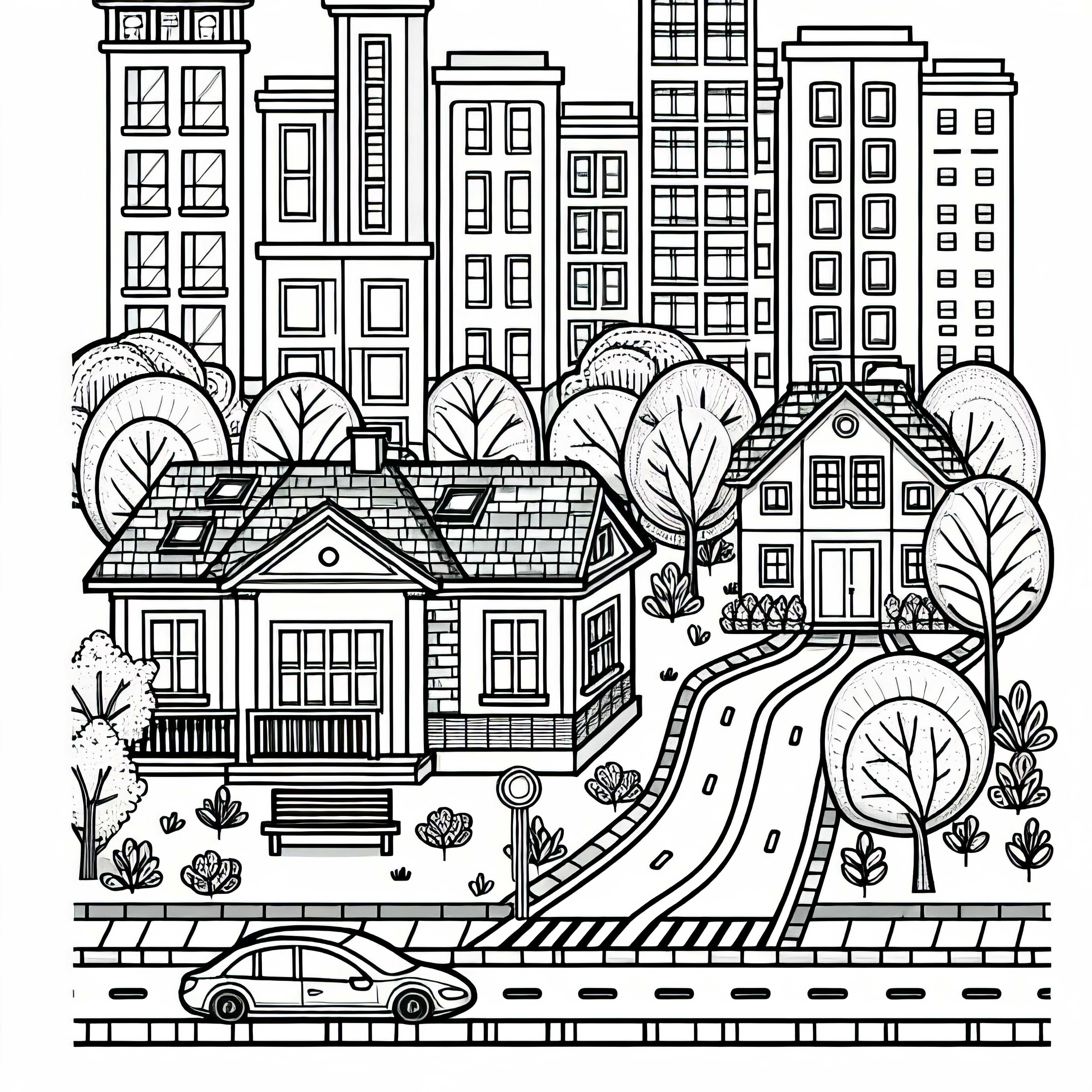 Coloring page of an apartment complex - Free to download Coloring page of an apartment complex - Free download