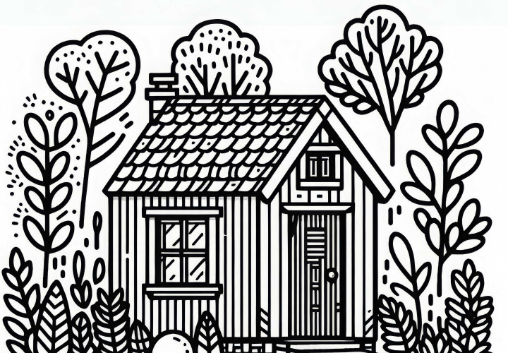 Free Tiny House Coloring Page