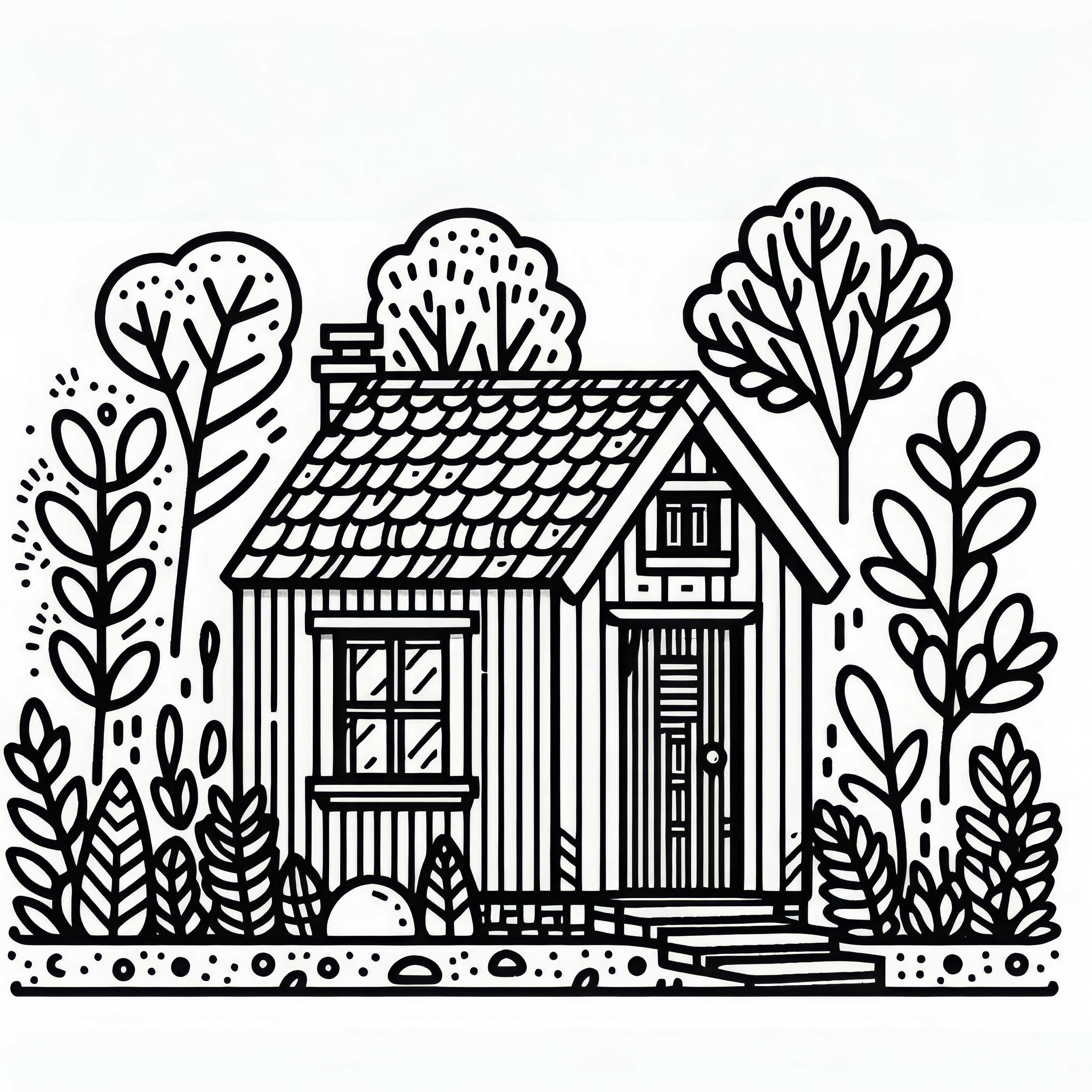 Free Tiny House Coloring Page Free Tiny House Coloring Page