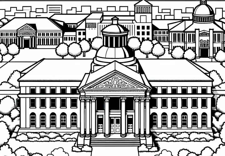 Раскраска университета – Скачайте бесплатно
