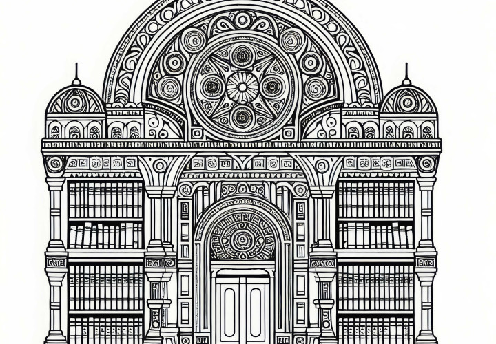 Desenho para colorir da biblioteca grátis