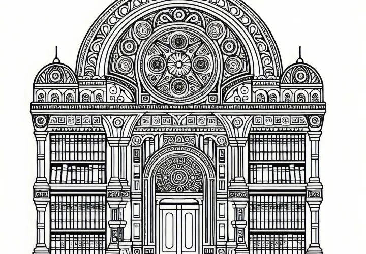 Бесплатная раскраска библиотеки