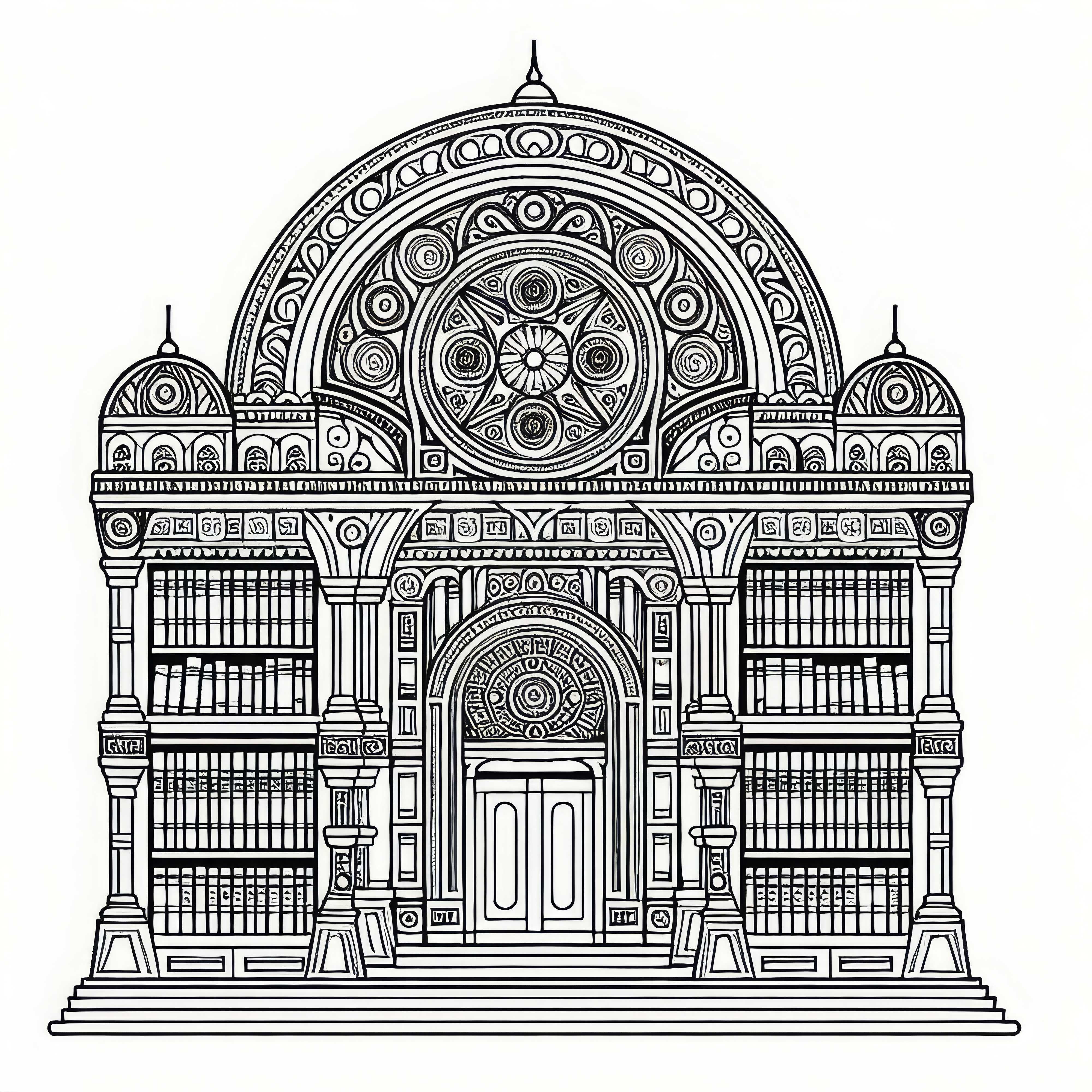 Desenho para colorir de biblioteca grátis
