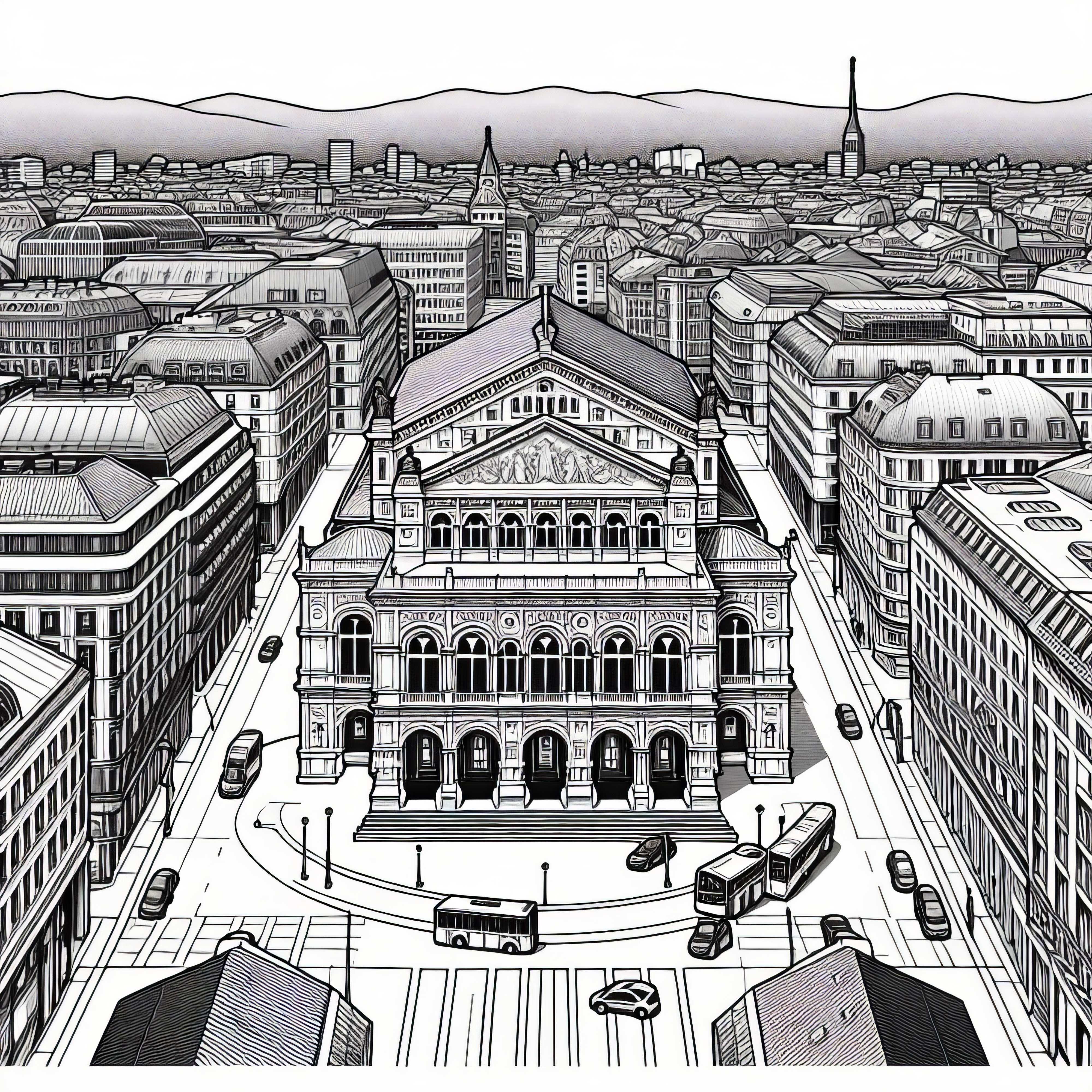 Modelo de color de casa de ópera grátis Pintura de casa de ópera grátis